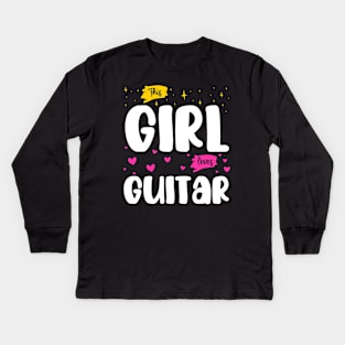 This Girl Loves Guitar - Music Enthusiast Kids Long Sleeve T-Shirt